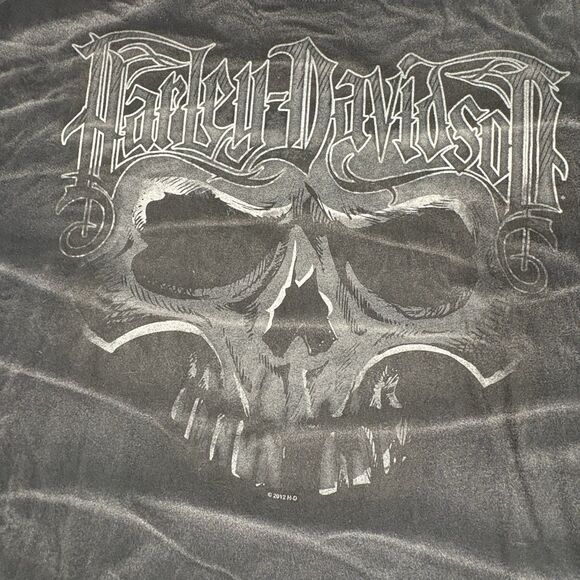 Harley-Davidson Skull Graphic Tee XXL Affliction Style Biker T-Shirt Colorado - Picture 3 of 8